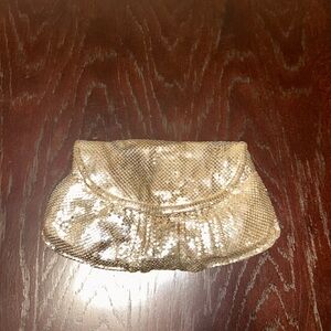 Whiting & Davis Shiny Gold Clutch
